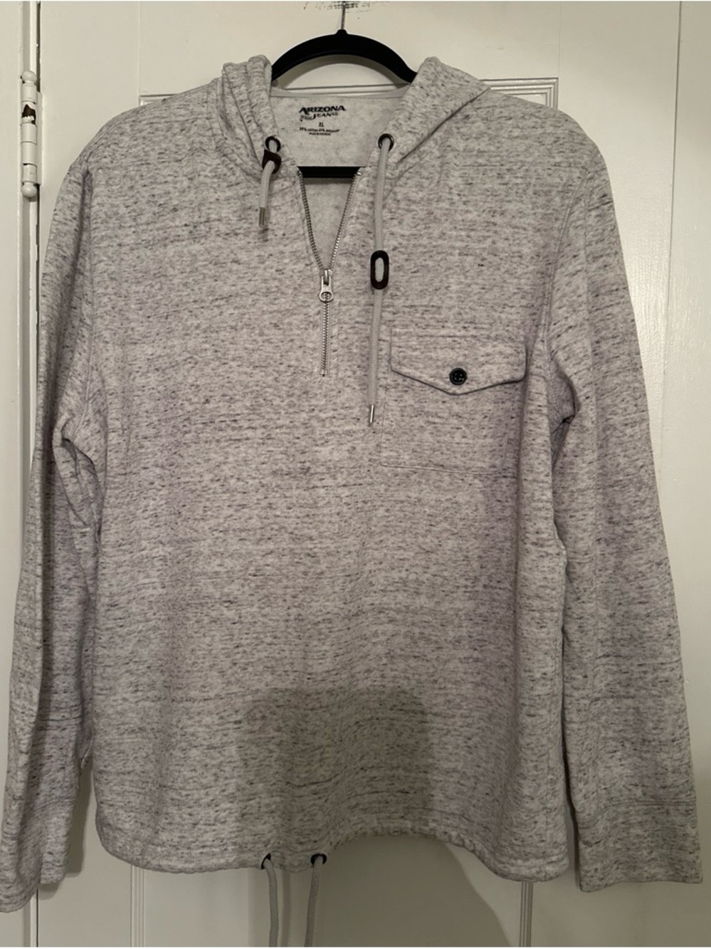 Arizona Jean Company Light Gray Half-Zip Hooded Sweater